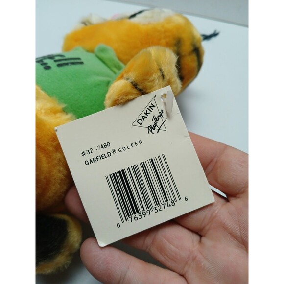VINTAGE DAKIN 1978 GARFIELD PLUSH with Green FORE Shirt & Golf Club With Tags - Picture 4 of 4